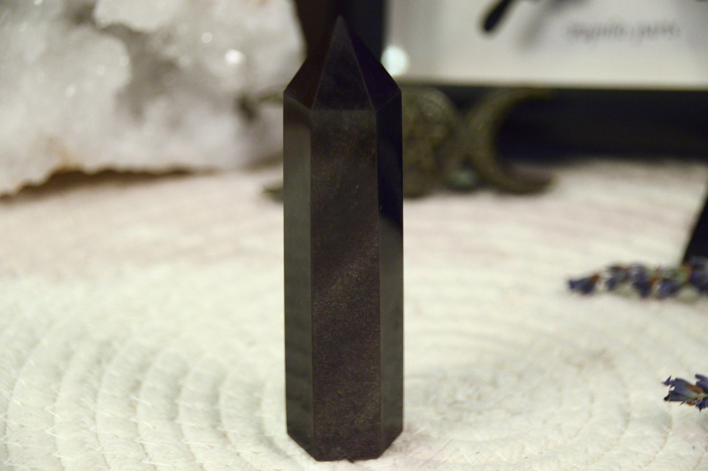 Silberobsidian Obelisken