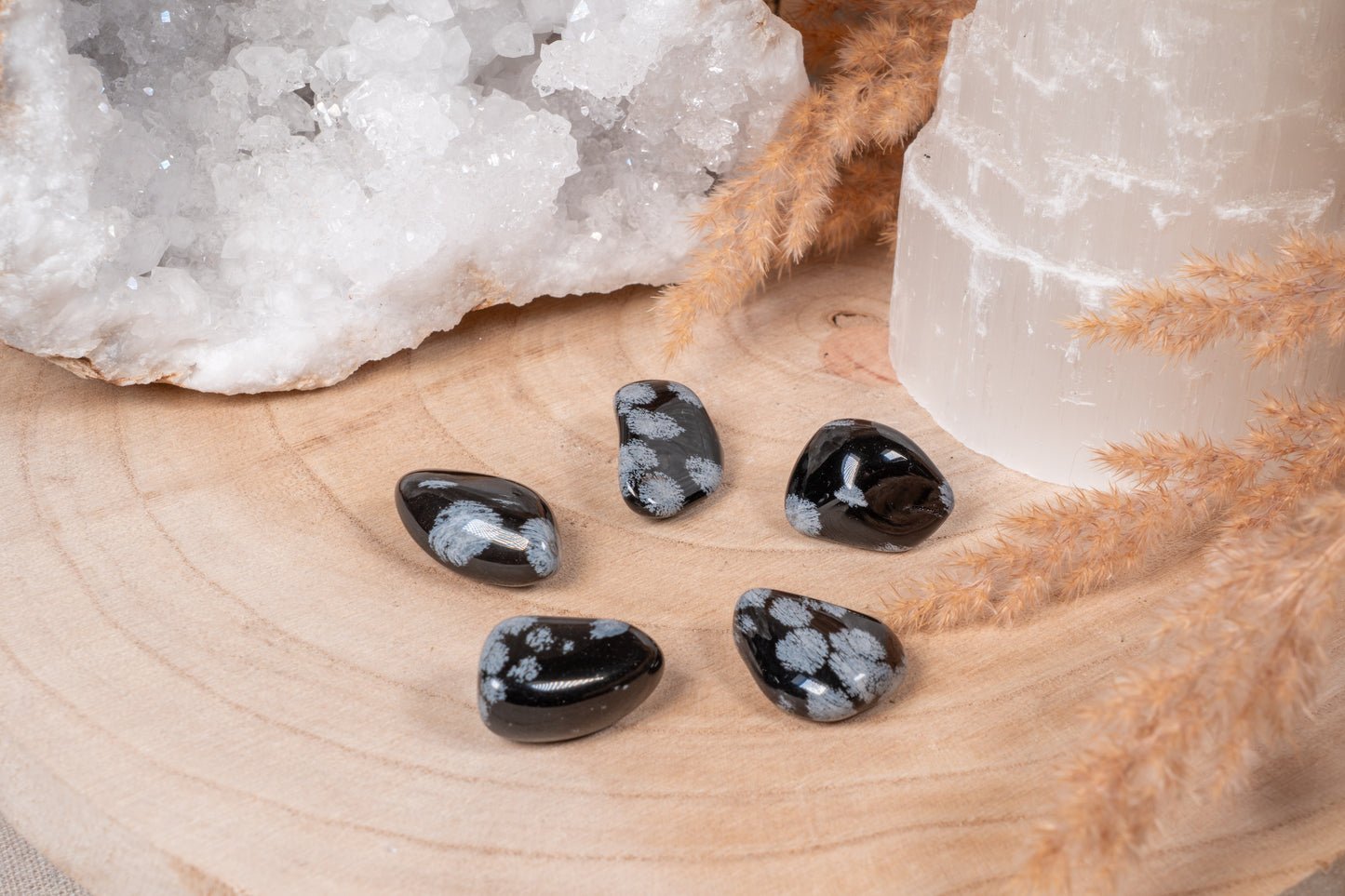 Schneeflocken Obsidian Trommelstein