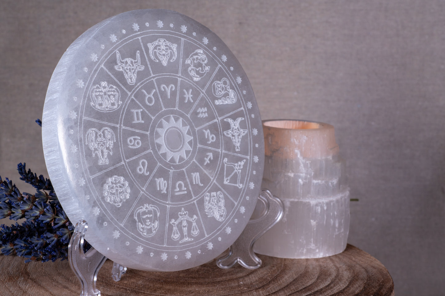 Selenit Platte Sternzeichen