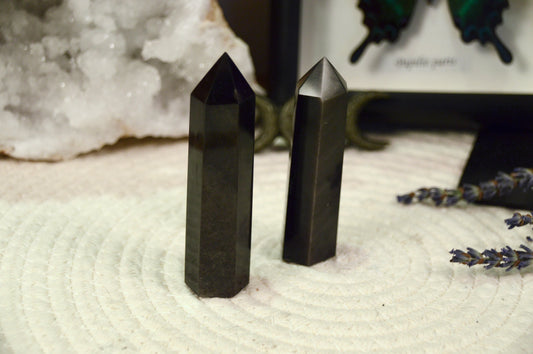 Silberobsidian Obelisken