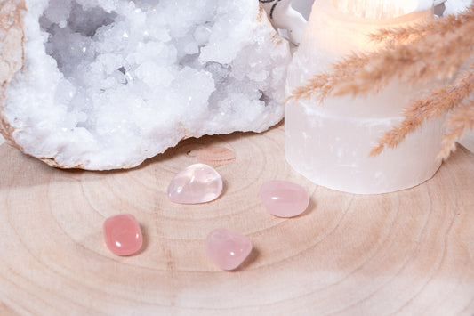 Rosenquarz Trommelsteine