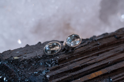 Facettierte Edelstein Ohrsteck 925 Silber