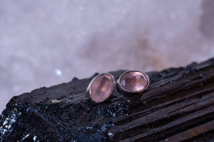 Facettierte Edelstein Ohrsteck 925 Silber