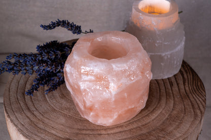 Salzkristall Teelicht