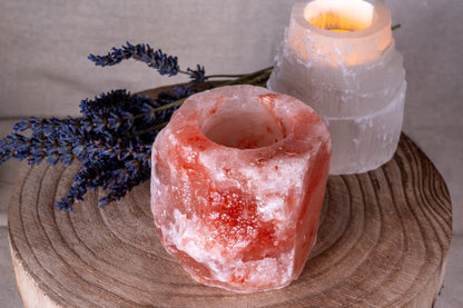 Salzkristall Teelicht