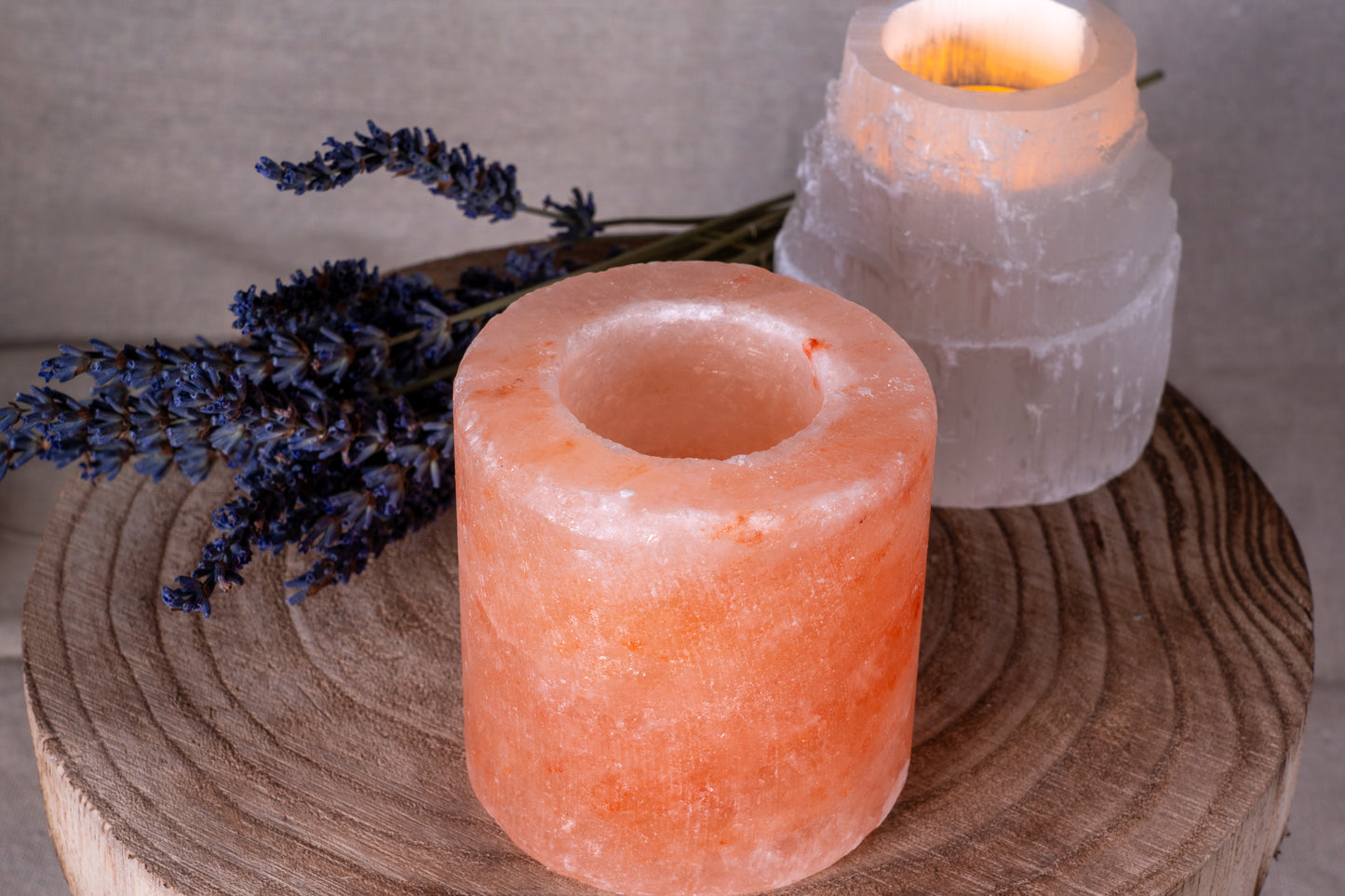 Salzkristall Teelicht