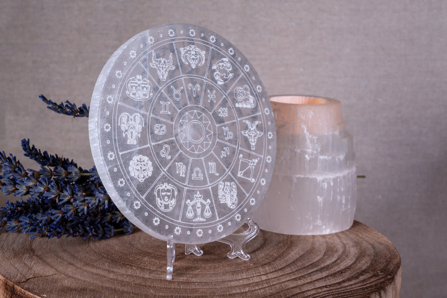 Selenit Platte Sternzeichen